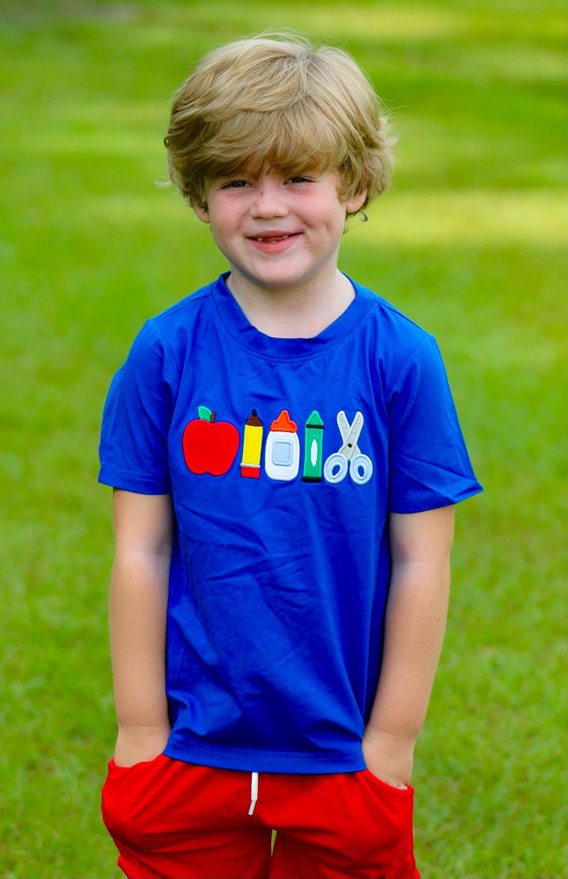 RTS PO 45 BACK TO SCHOOL: School Supplies Boy Shirt Only - no monogram (ships out in 3-5 days)
