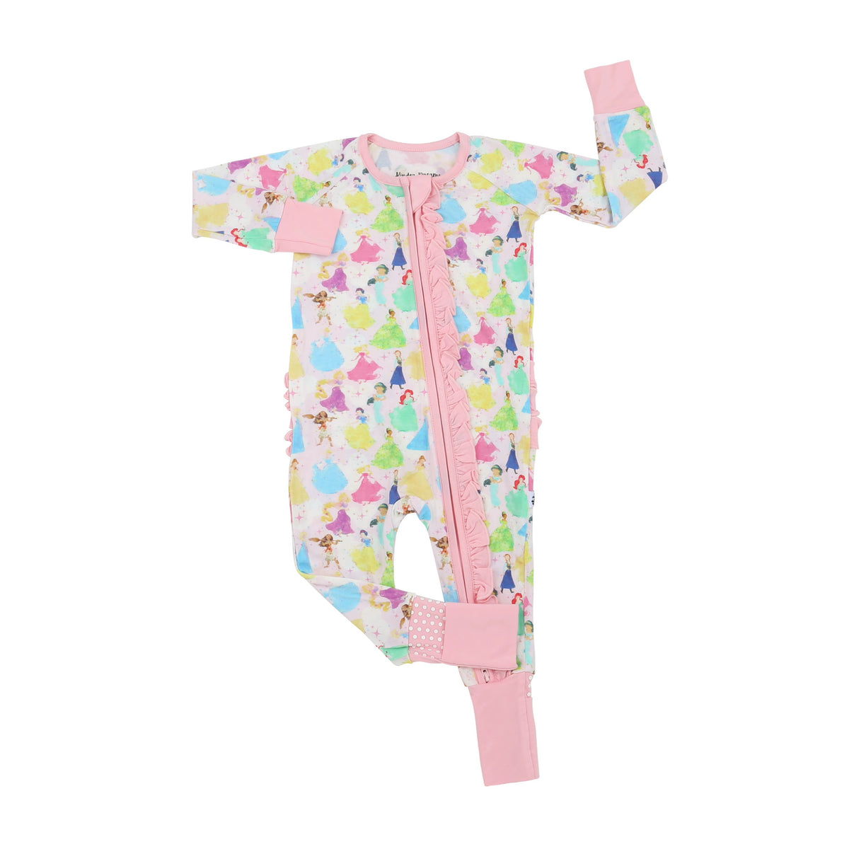 Kinder Dreams Bamboo Pajamas: Fit for a Princess Ruffled Zippy (ships in 3-5 business days)