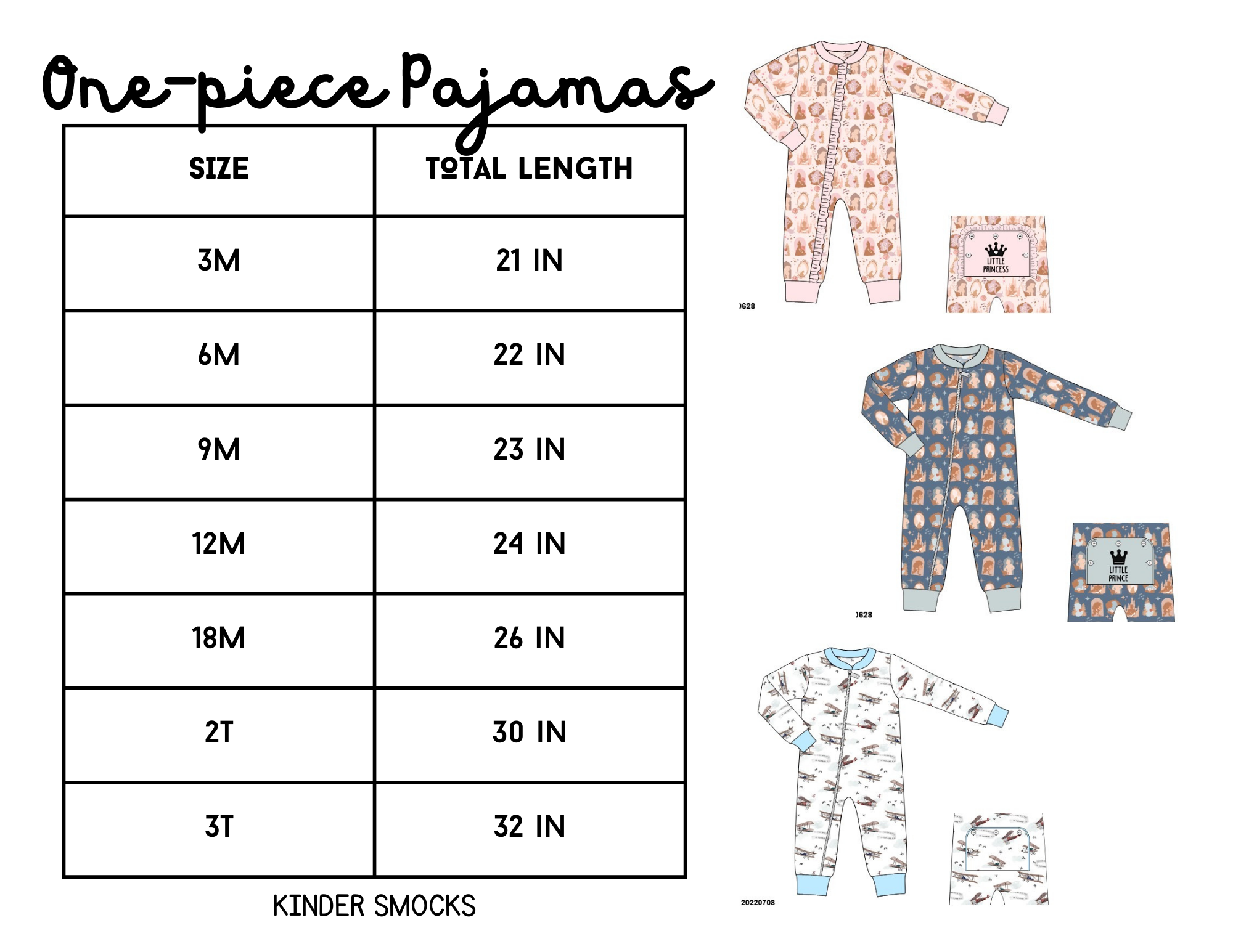 Cotton Pajamas Size Charts kindersmocks