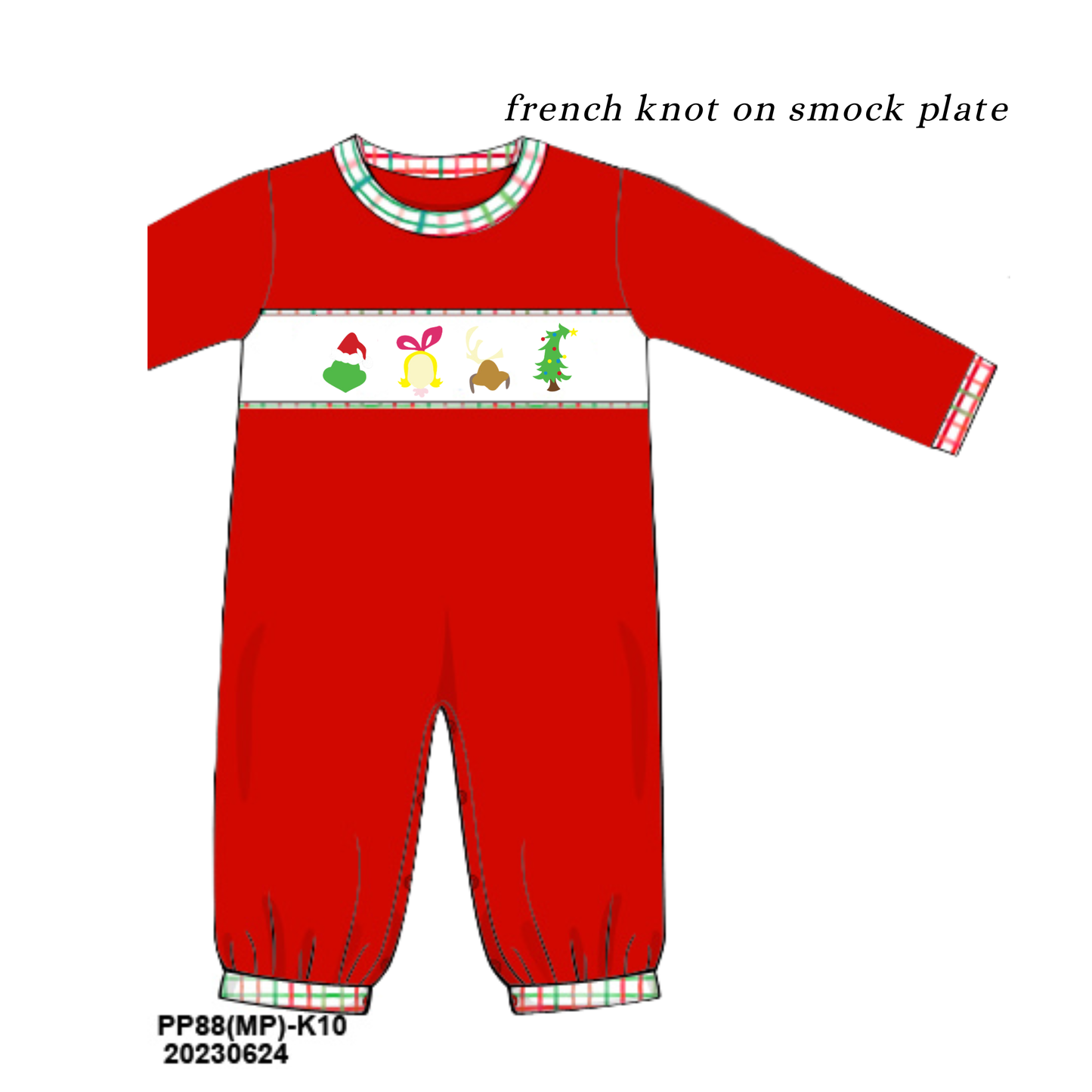 PO 50 CHRISTMAS PART ONE: Cheermeister French Knot Romper (ETA late September to customers)