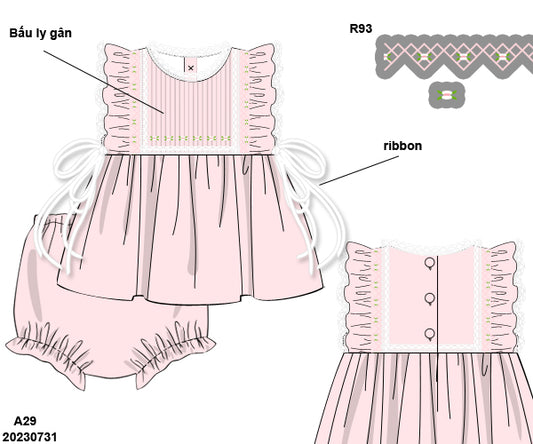 KS Pink Heirloom Bloomer Set