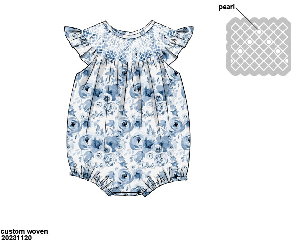 RTS: Blue Rose & Slate Bubble w/ Faux Pearl (3-5 business days)