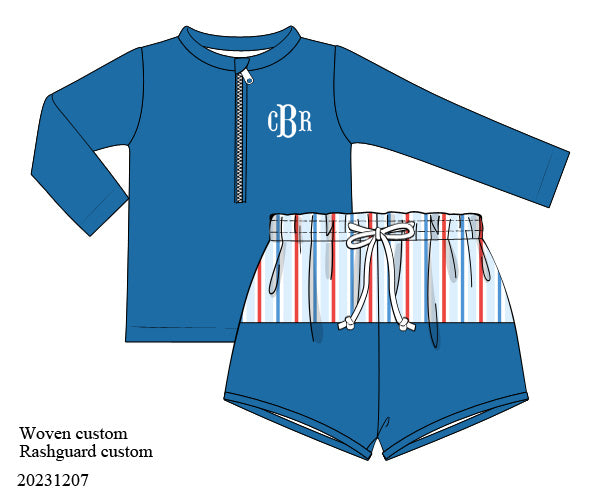 Bryant Stripes rashguard set (no monogram)