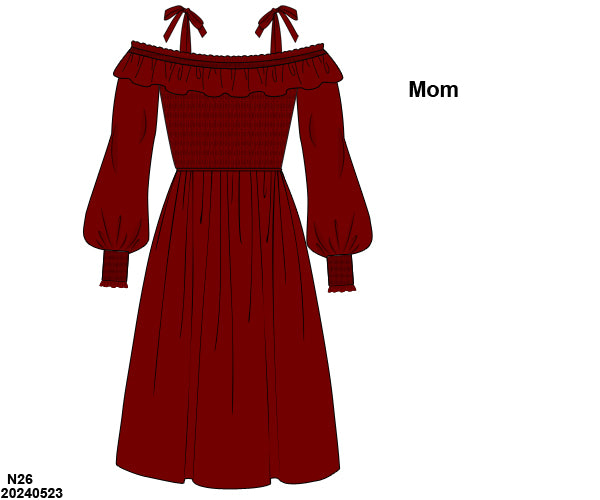 RTS KS Christmas: Mom Red Velvet Dress