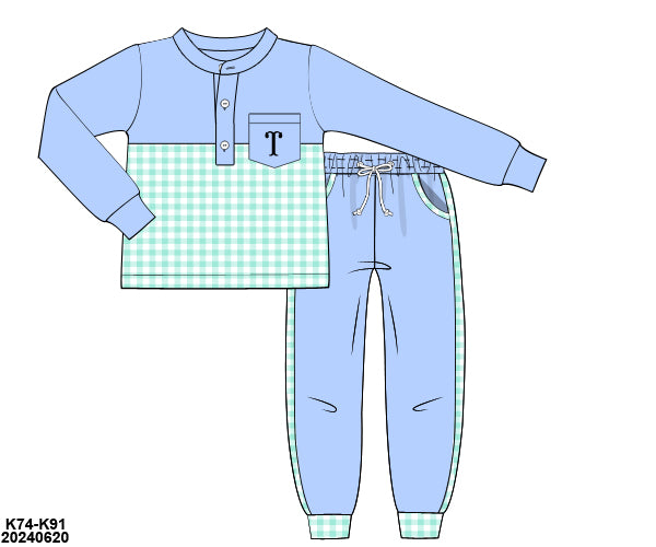 Amora Gingham Jogger Set