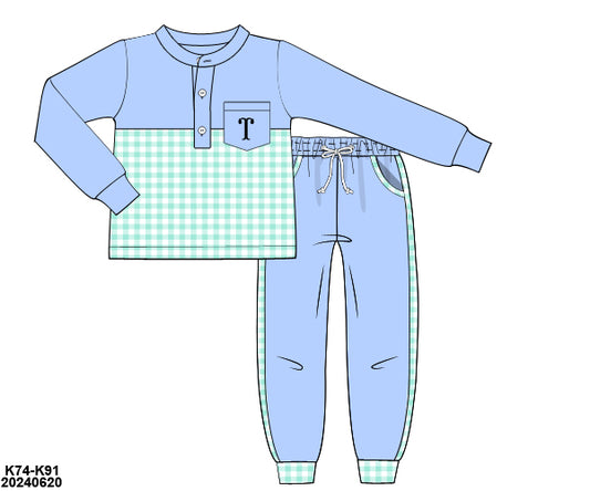 Amora Gingham Jogger Set