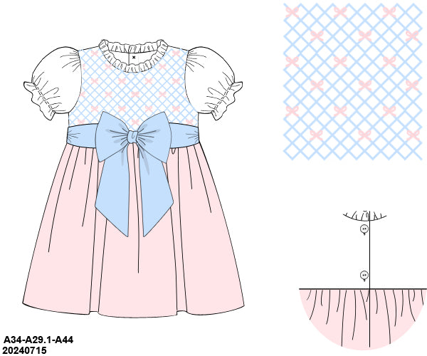 Spring Pastel Dress - fixed bow