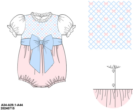 PO 27 SPRING PART ONE: Spring Pastel Pink Bubble - fixed bow (ships in 5-7 business days)