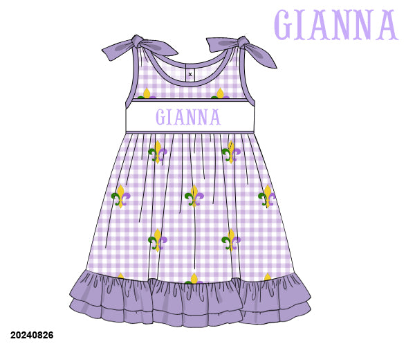 PRE-ORDER 39 Winter & More: Mardi Pardi Name Smock Dress (ETA: December to KS then to customers)