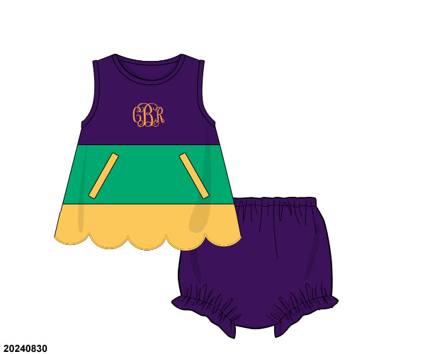 PRE-ORDER 39 Winter & More: Mardi Pardi Colorblock Bloomers Set (ETA: December to KS then to customers)