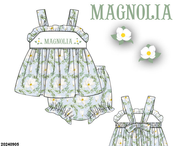 PO 28 SPRING PART TWO RTS: Magnolia Blooms Floral Bloomer Set - DADDY'S GIRL (ships in 3-5 business days)