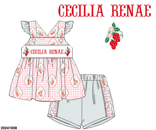 PO 29 EXTRAS RTS: Berry Sweet Ruffled Shorts Set (ships in 3-5 business days)