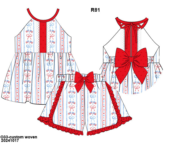 PO 29 EXTRAS RTS: American Sweetheart Shorts Set