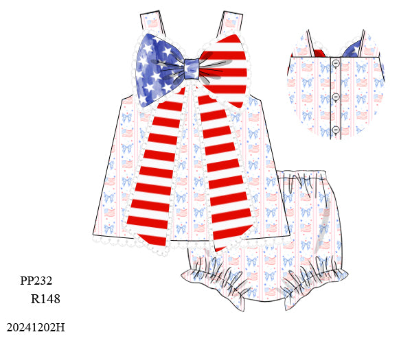 PO 30 RTS: RWB Big Bow Bloomer Set (ships in 3-5 business days)