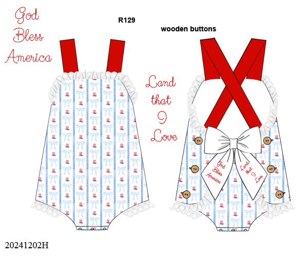 PO 30 RTS: RWB Land That I Love Sunsuit (ships in 3-5 business days)