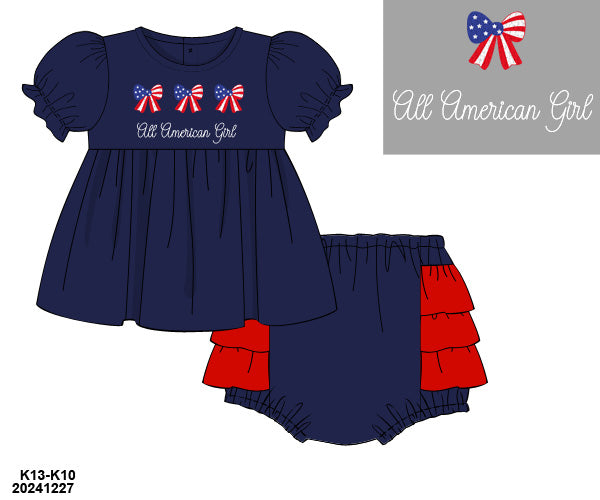 PO 29 EXTRAS RTS: All American Girl Bloomer Set (ships in 3-5 business days)