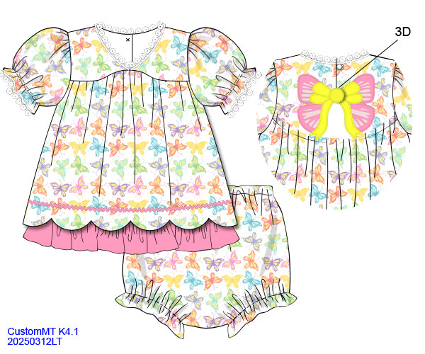 PRE-ORDER 32 TRANSITION TO FALL: Butterfly Garden Bloomers Set (ETA: AUGUST to customers)