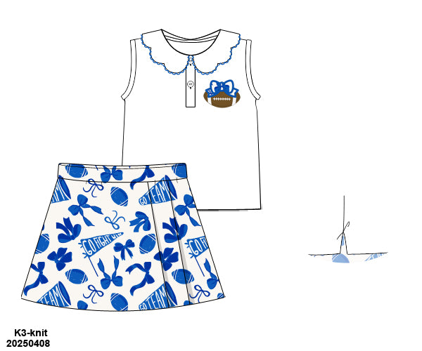 PRE-ORDER 33 GAME DAY GEARS: Blue & White Coquette Skort Set (ETA: AUGUST to customers)