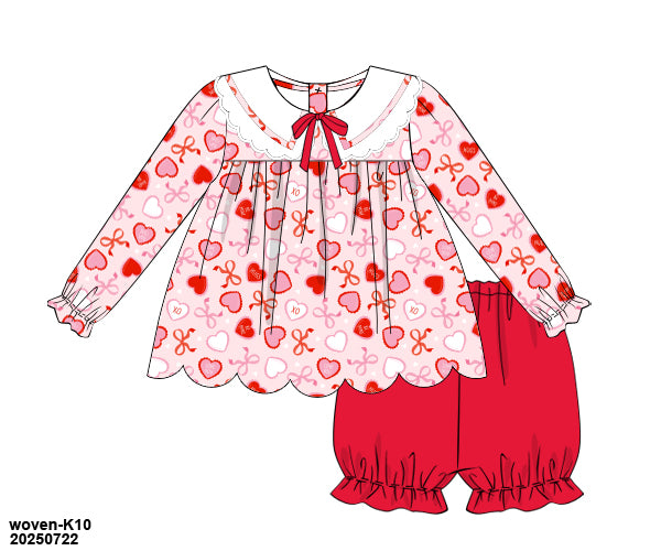 PRE-ORDER 39 Winter & More: Love You XO Much Bubble Shorts - Long Sleeves (ETA: December to KS then to customers)