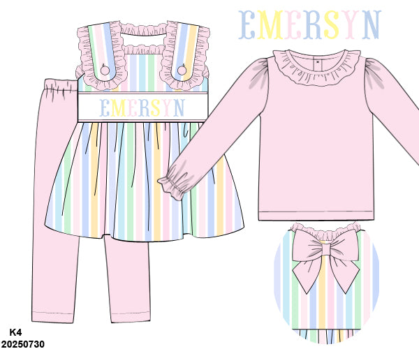 PRE-ORDER 39 Winter & More: Pastel Stripes Leggings Set (ETA: December to KS then to customers)