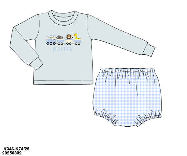 PRE-ORDER 39 Winter & More: Zoo Train Diaper Set (ETA: December to KS then to customers)