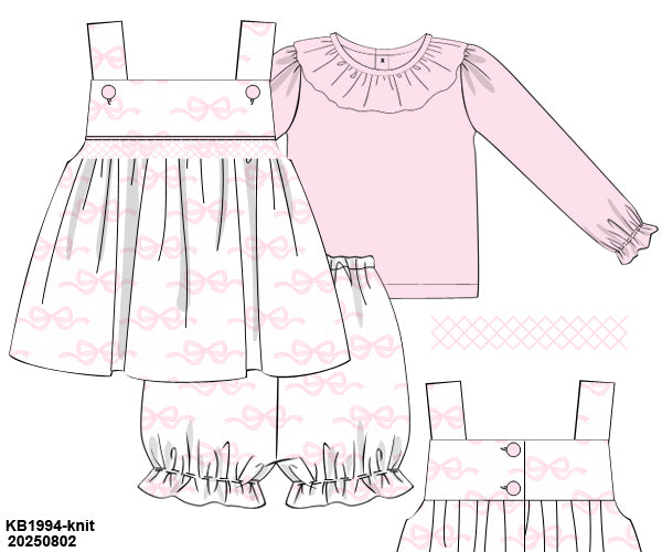 PRE-ORDER 39 Winter & More: Conleigh's Bows Bubble Shorts Set (ETA: December to KS then to customers)