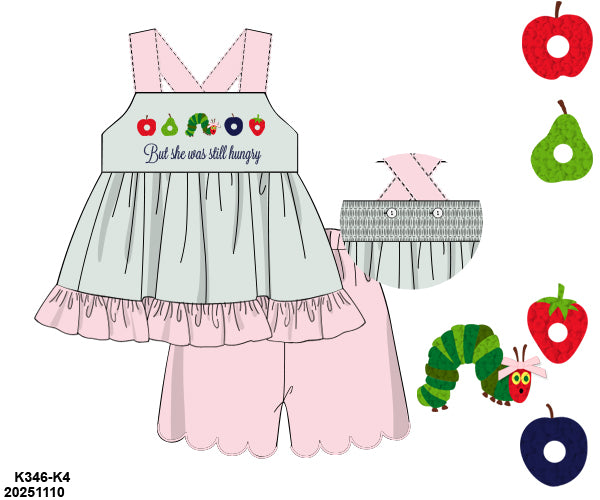 PRE-ORDER 43 Sweet Summer Part One: Always Hungry Ruffled Shorts Set (ETA: May to customer)