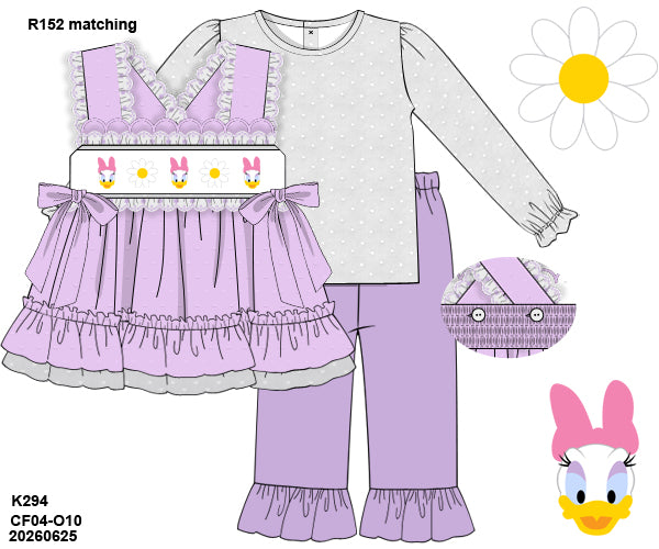 PO 52 MAGICAL WINTER: Bow Bestie Purple Pants Set (ETA late November to customers)