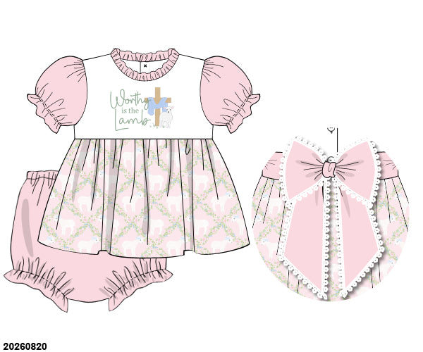 Pre-Order 54 Easter: Worthy is the Lamb Bloomers Set (ETA January to KS then to customers)