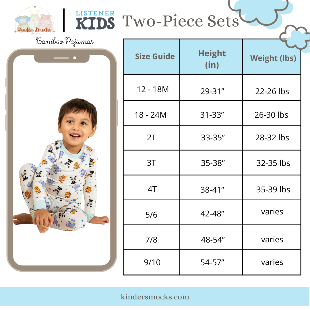 Kinder Smocks x Listener Kids Exclusive Bamboo Pajama Collab - Two Piece Set (ships in 3-5 business days)