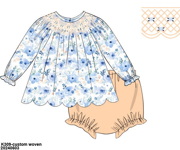 RTS KS Winter: Pretty as a Peach Bloomer Set (ships in 3-5 business days)