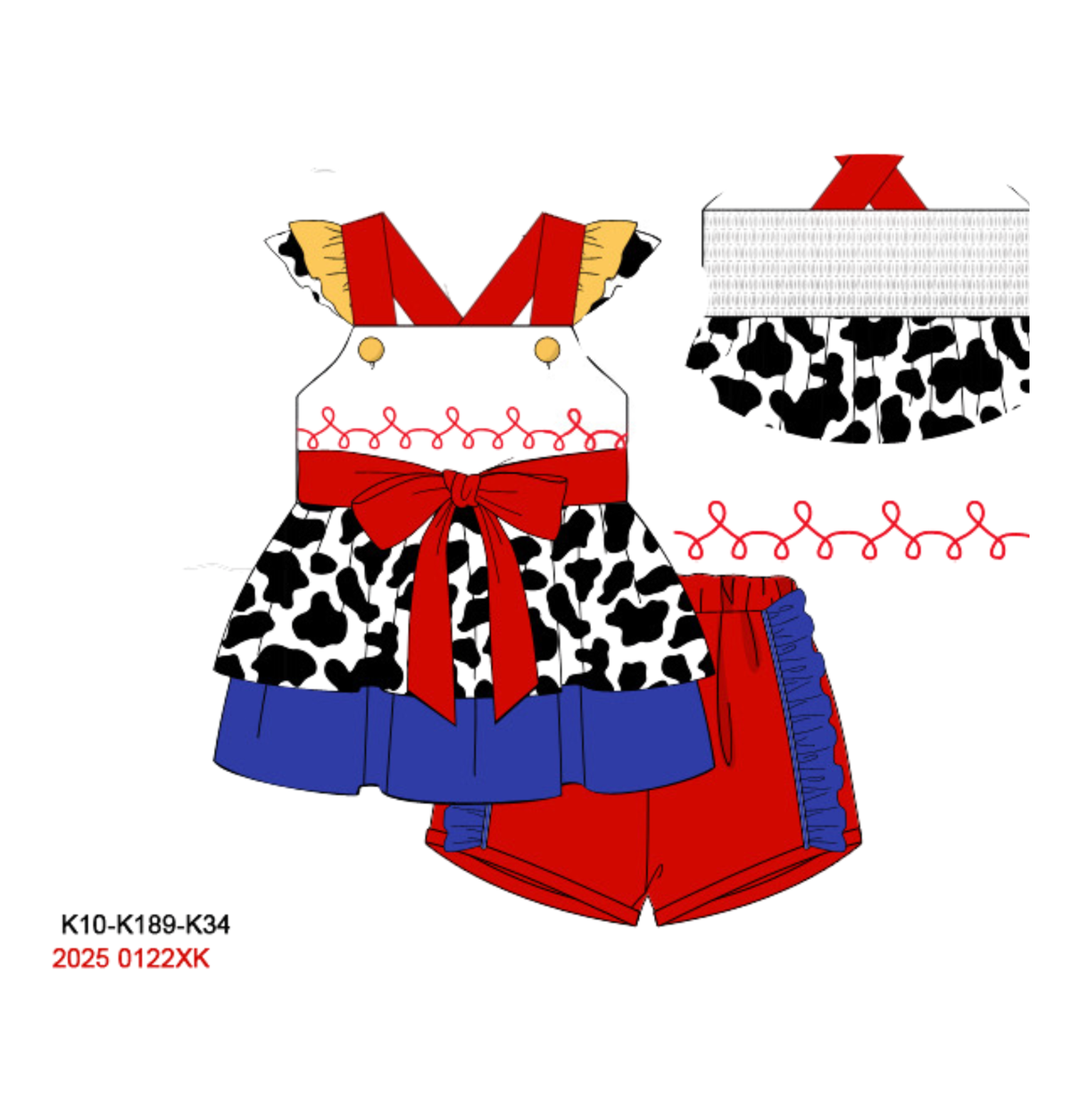 Pre-Order 52.5: Giddy Up Ruffled Shorts Set (ETA mid-November to customers)