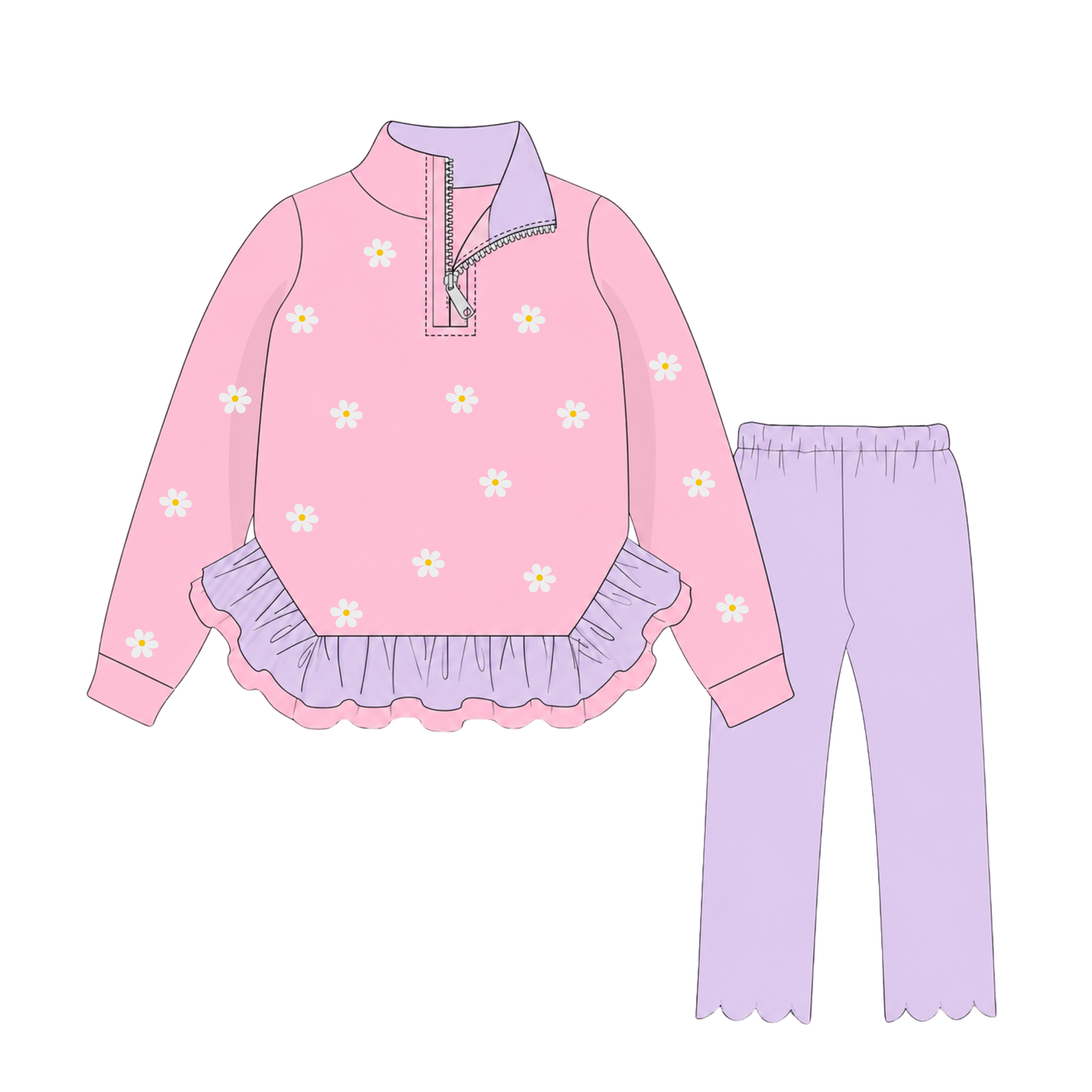 PO 52 MAGICAL WINTER: Casual Winter Daisy Pants Set (ETA late November to customers)