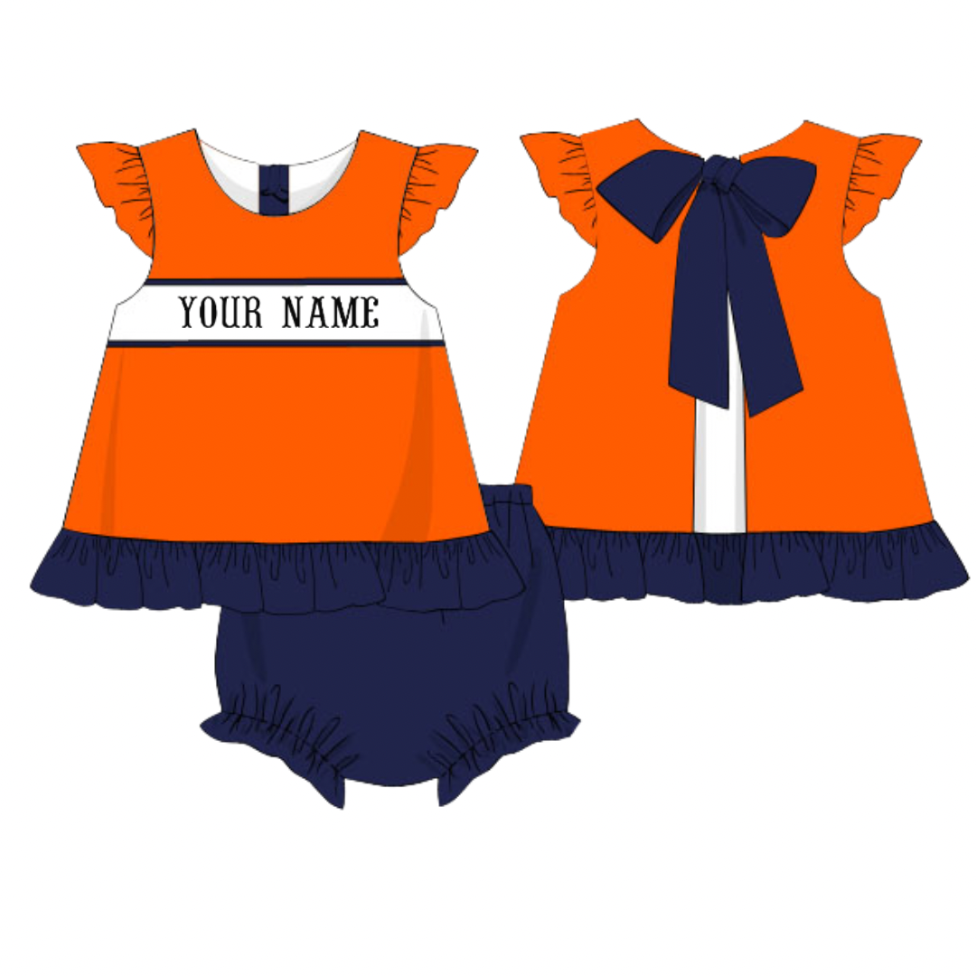 PRE-ORDER 33 GAME DAY GEARS: Navy & Orange Colorblock Bloomers Set (ETA: AUGUST to customers)