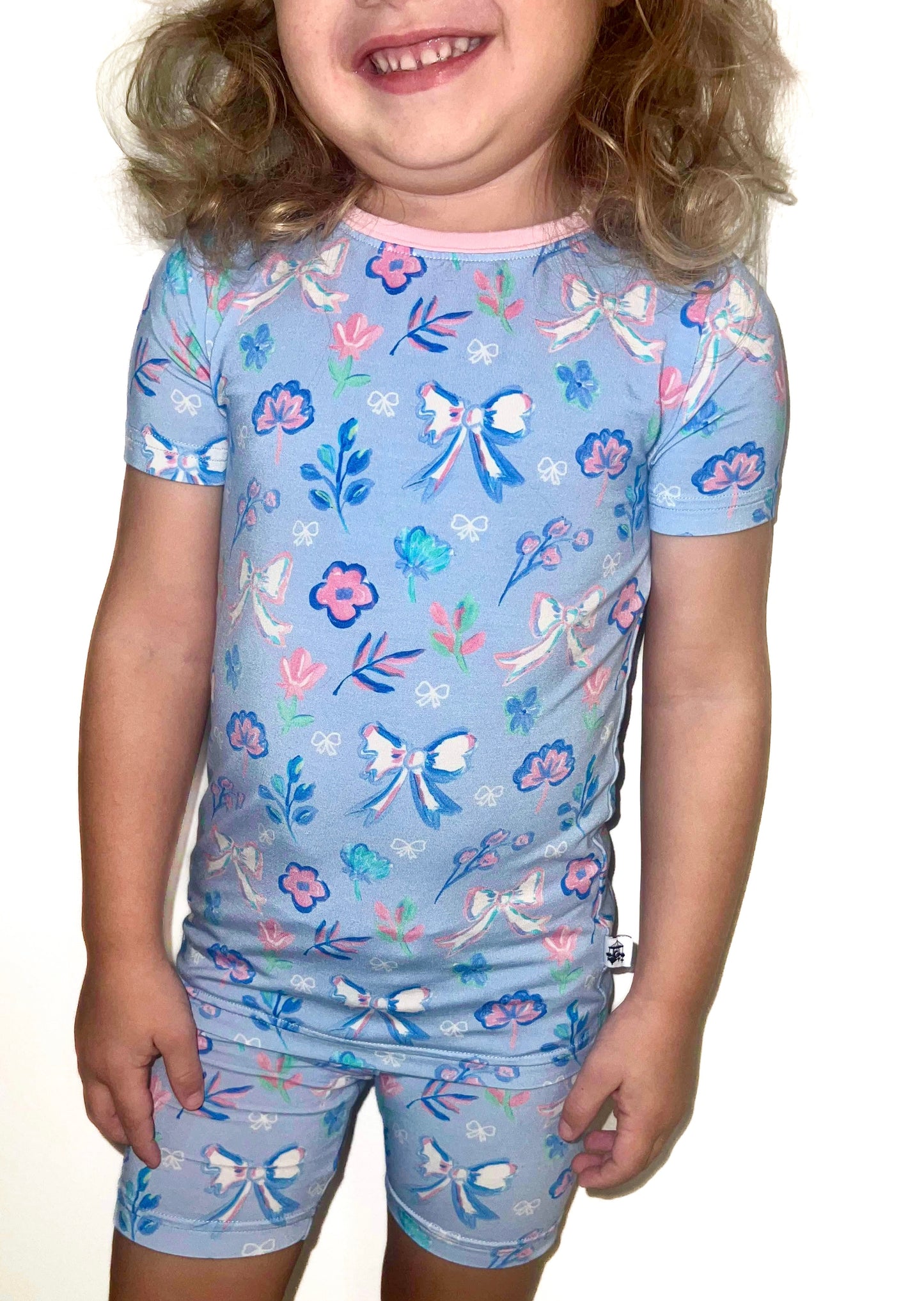 Kinder Dreams: Amora’s Floral Two-Piece Shorts Set (ETA: November to Kinder Smocks then to customers)