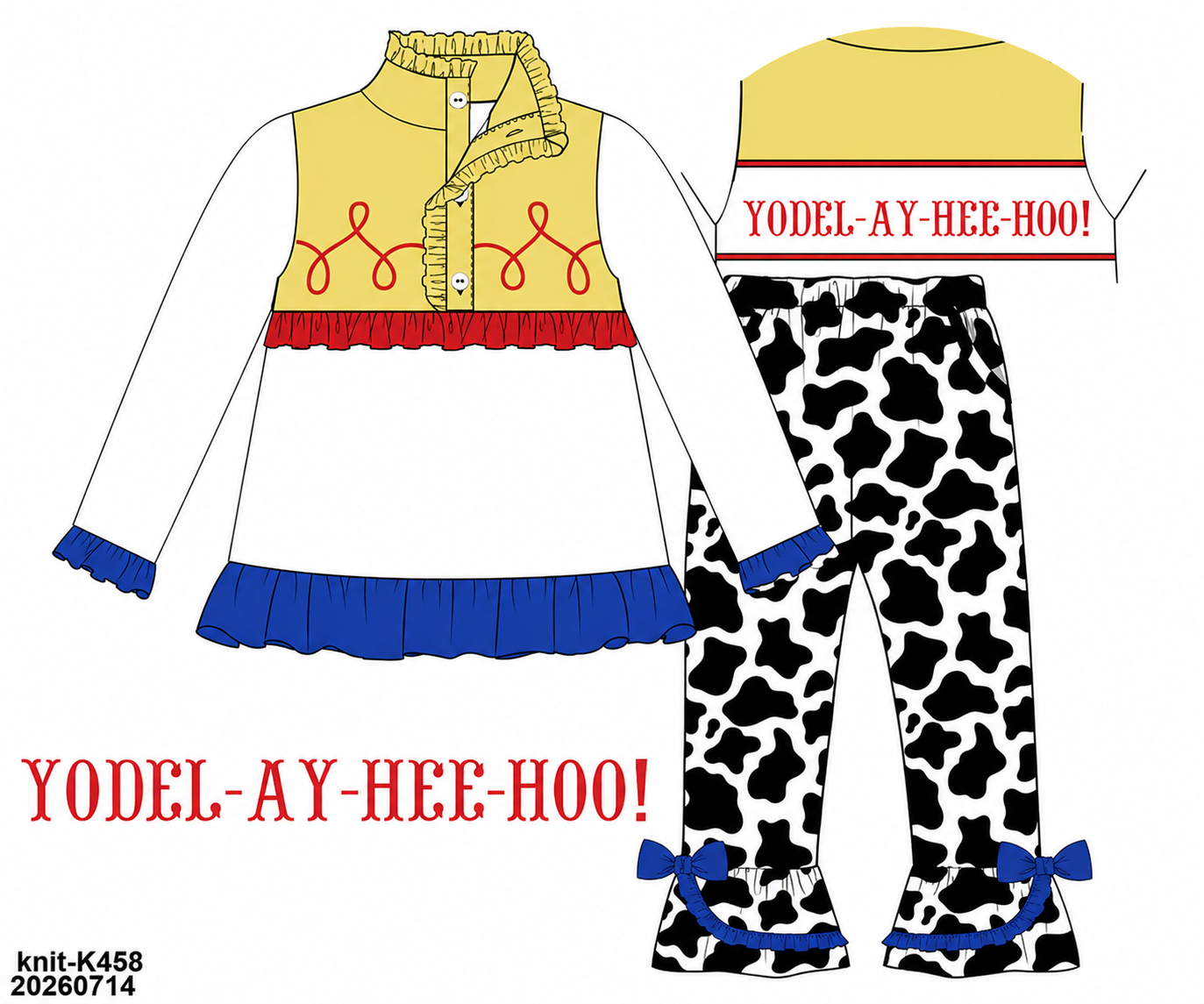 PO 52 MAGICAL WINTER: Giddy Up Ruffled Joggers Set (ETA late November to customers)