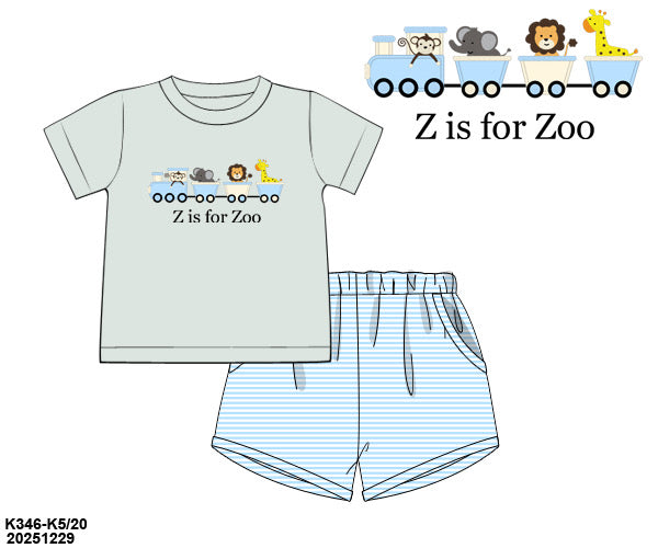 PRE-ORDER 44 Last of Summer: Z is for Zoo Shorts Set (ETA: Late May to customer)