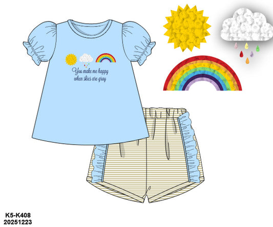 PRE-ORDER 44 Last of Summer: My Sunshine Ruffled Shorts Set (ETA: Late May to customer)
