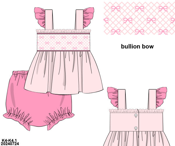 PO 31 RTS: Page's Pink Bows Bloomer Set (ships in 3-5 business days)