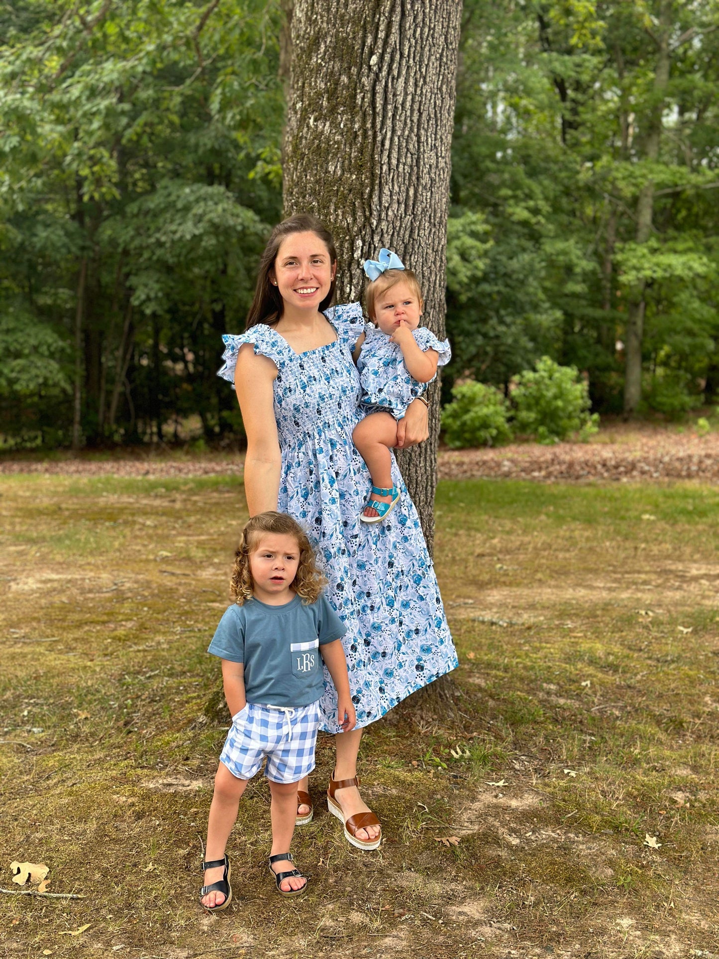 Blue Rose & Slate Mom Dress