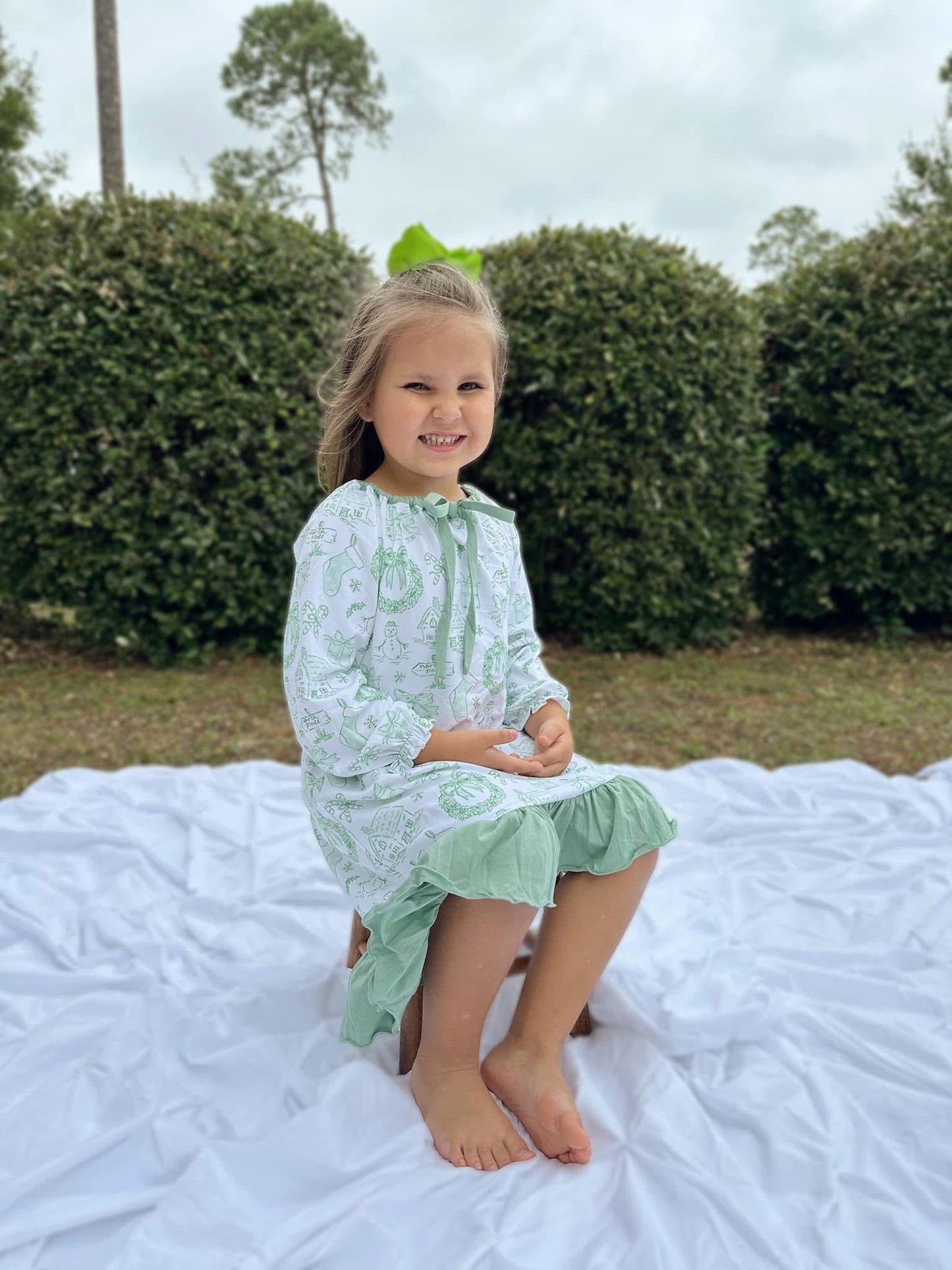 RTS KS Christmas: KS Christmas Toile Pajama Night Gown (ships in 3-5 business days)