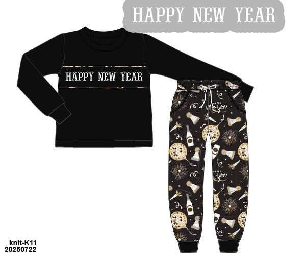PRE-ORDER 38 Hello 2026: New Year printed jogger set (ETA: November to KS then to customers)