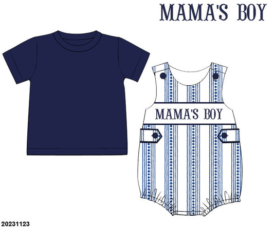 RTS Mother's Day Extras: Navy Stripes Bubble (MAMA’S BOY)