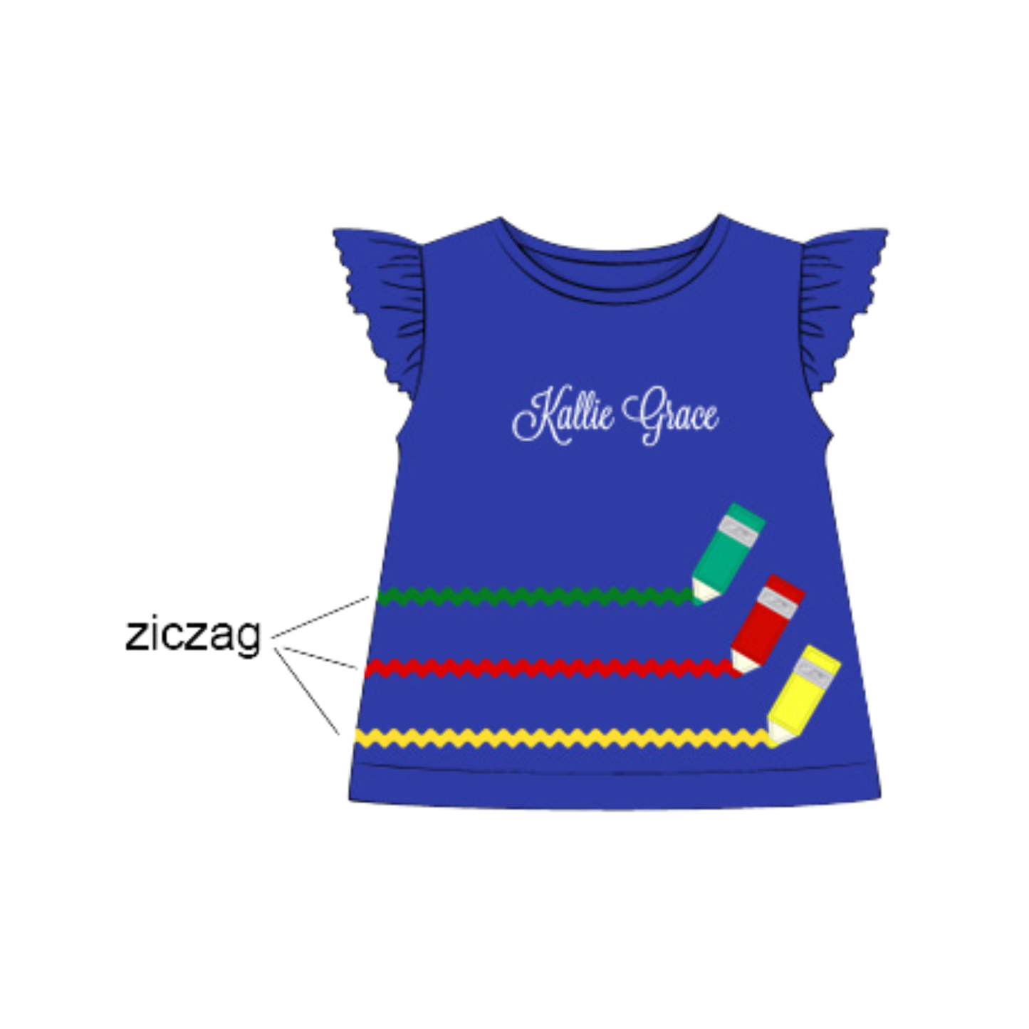 PO 45 BACK TO SCHOOL: School Crayon Girl Shirt Only (no monogram)
