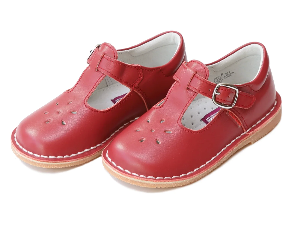 L’amour Joy Classic Red Leather T-Strap Mary Jane (ETA: Mid November to KS then to customers)