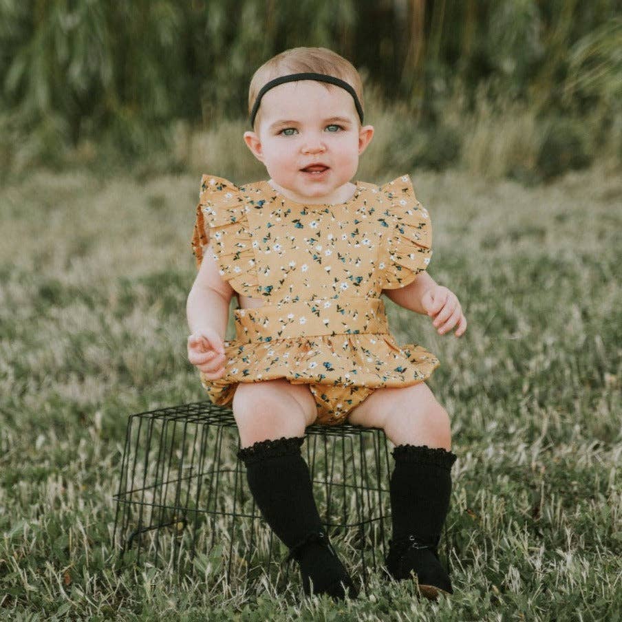 RTS LSC: Black Lace Top Knee High Socks
