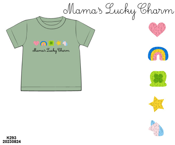 WHOLESALE PRE-ORDER 41 St. Paddy's & Easter: Mama's Lucky Charm Shirt Only (ETA: February to KS then to customers)