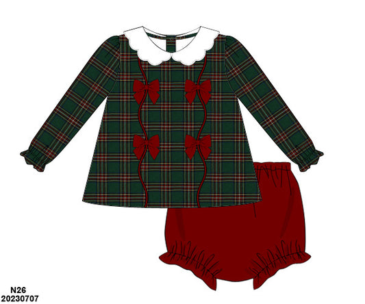 PO 12: Tartan & Velvet Bloomer Set