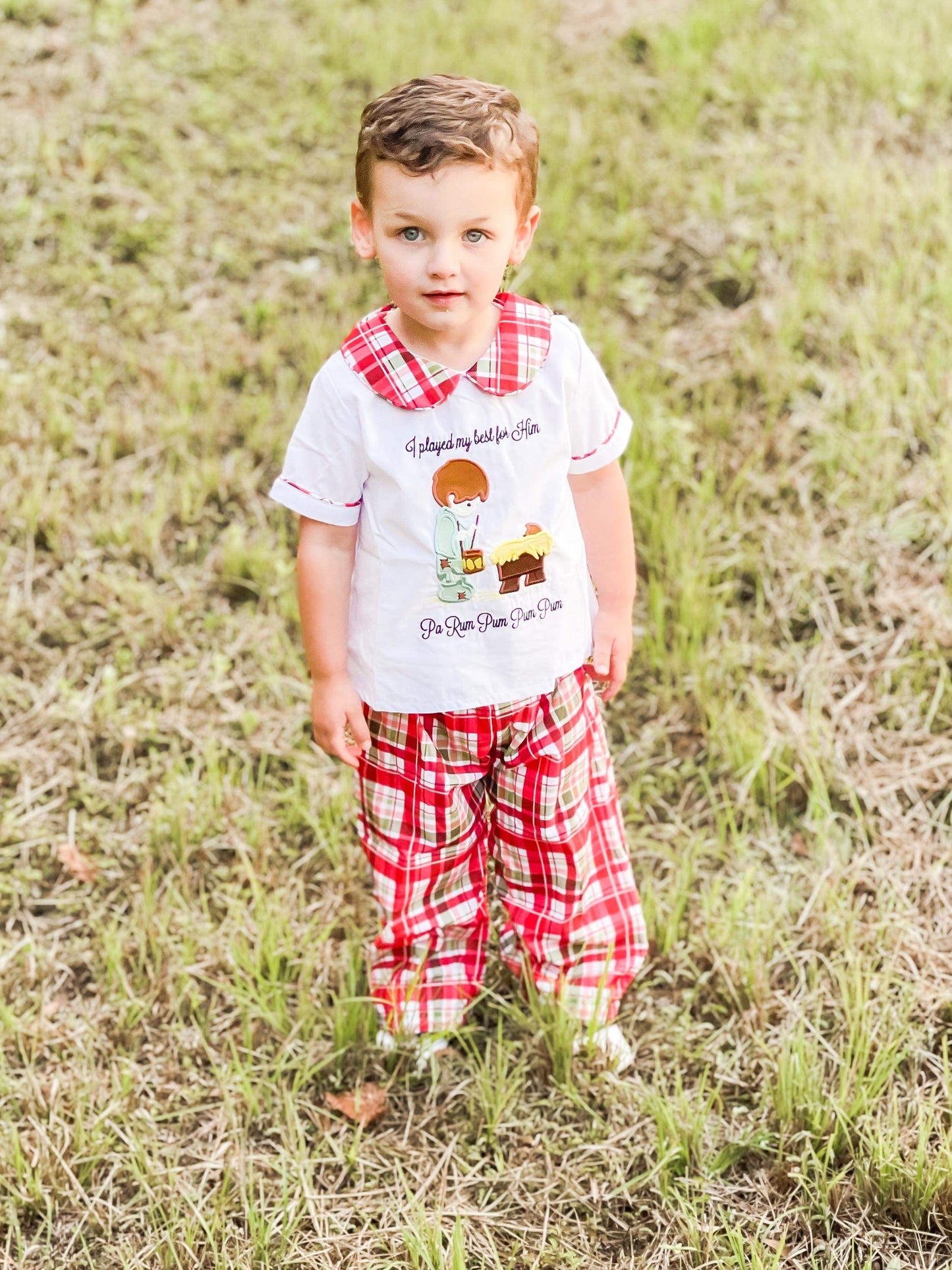 RTS KS Christmas: Little Drummer Boy Pants Set (ships in 3-5 business days)