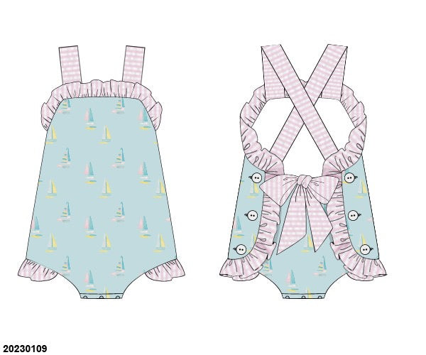 Sail Away Girl Sunsuit
